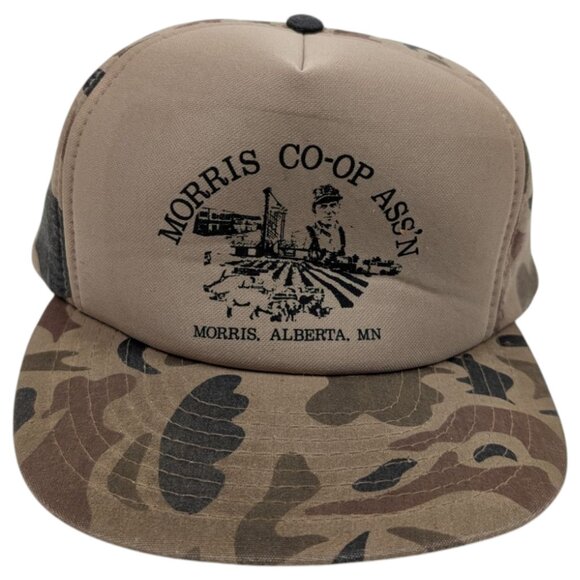 Vintage Morris Co-Op Ass'n‎ Camouflage SnapBack Trucker Hat Morris Alberta, MN - Picture 2 of 11